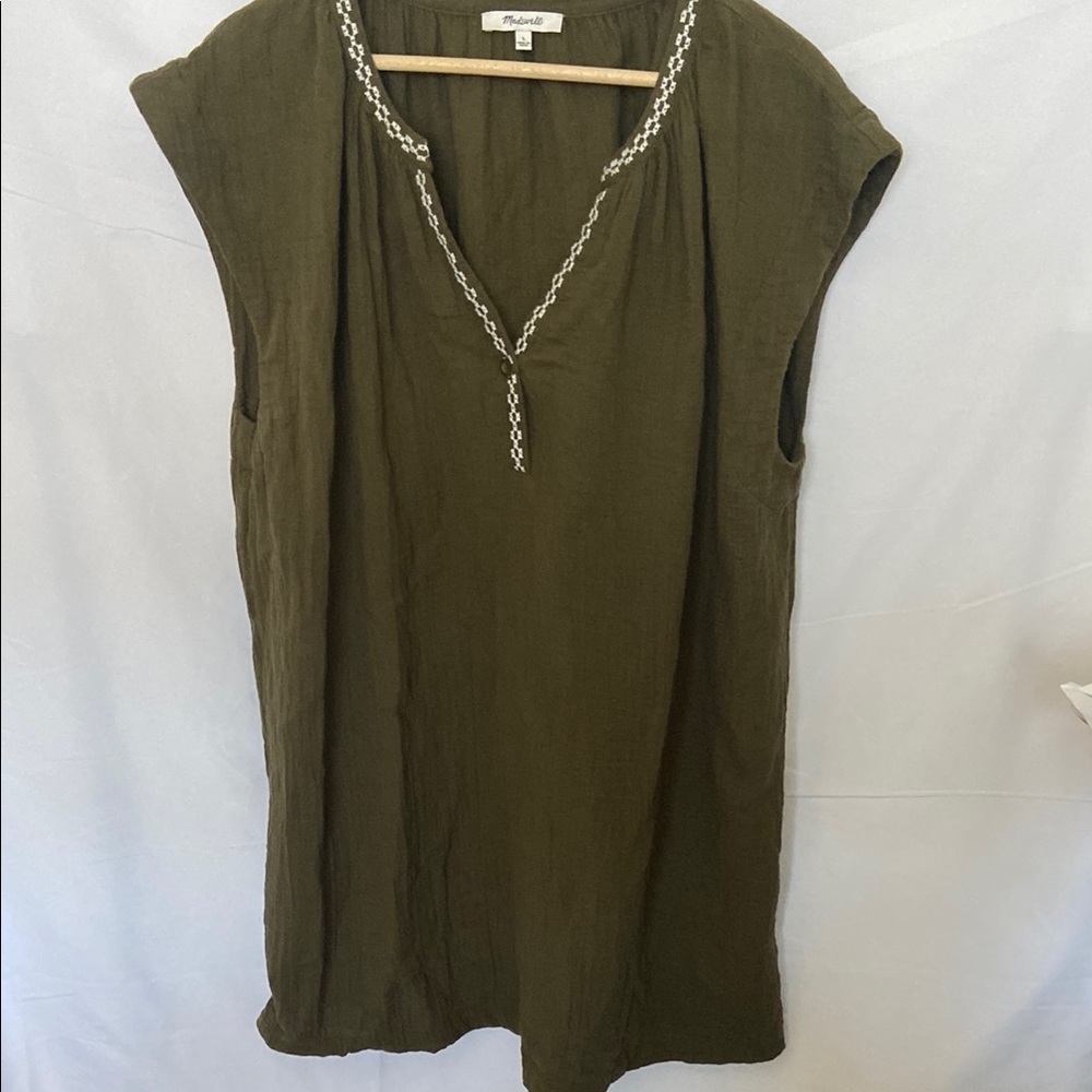 MADEWELL Olive Green Sleeveless tunic